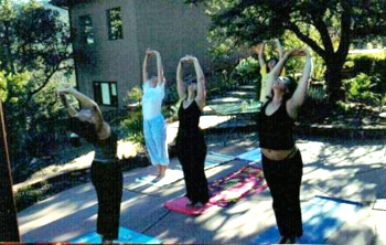 Group doing yoga